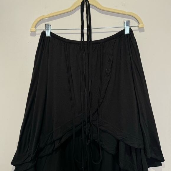 🍁 Diesel Women's Low High Fit and Flare Knee Length Skirt Asymmetrical Hem Black - Picture 8 of 15